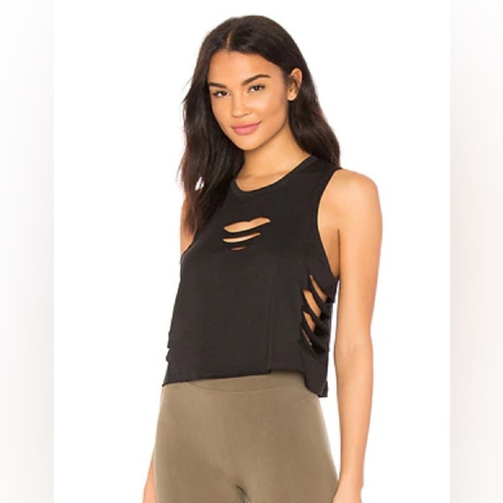 Alo Yoga Cut It Out Cropped Tank, Anthracite, Large
